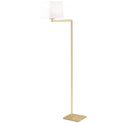 Carlton tekstilgulvlampe, mat messing