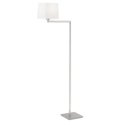 Carlton tekstilgulvlampe, mat nikkel