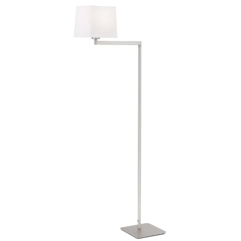Carlton tekstilgulvlampe, mat nikkel