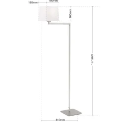 Carlton tekstilgulvlampe, mat nikkel