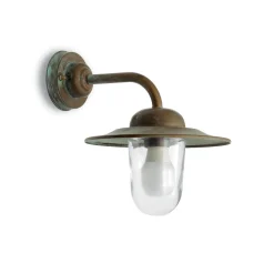 Casale udendørs væglampe, messing, glas, IP44, udspring 30 cm