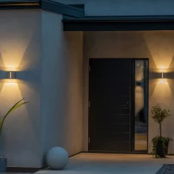Cassia udendørs LED-væglampe, mørkegrå