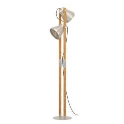Cawton gulvlampe, højde 134,5 cm, stål/brun, 2 lyskilder i stål