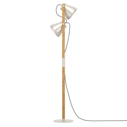 Cawton gulvlampe, højde 134,5 cm, stål/brun, 2 lyskilder i stål