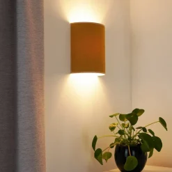 Celine væglampe, Soro, sennepsgul, stof, E27