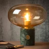Charlize bordlampe, marmoreret grøn/ravgul