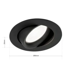 Choice indbygningsspot aluminium, kan roteres sort