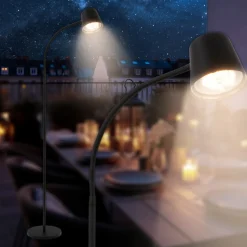Cielo LED-gulvlampe, sort, touchdæmper, USB-kabel
