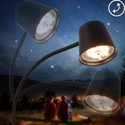 Cielo LED-gulvlampe, sort, touchdæmper, USB-kabel