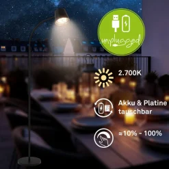 Cielo LED-gulvlampe, sort, touchdæmper, USB-kabel