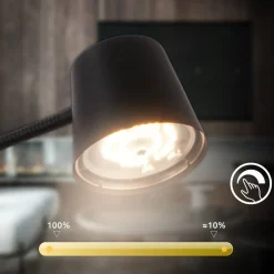Cielo LED-gulvlampe, sort, touchdæmper, USB-kabel