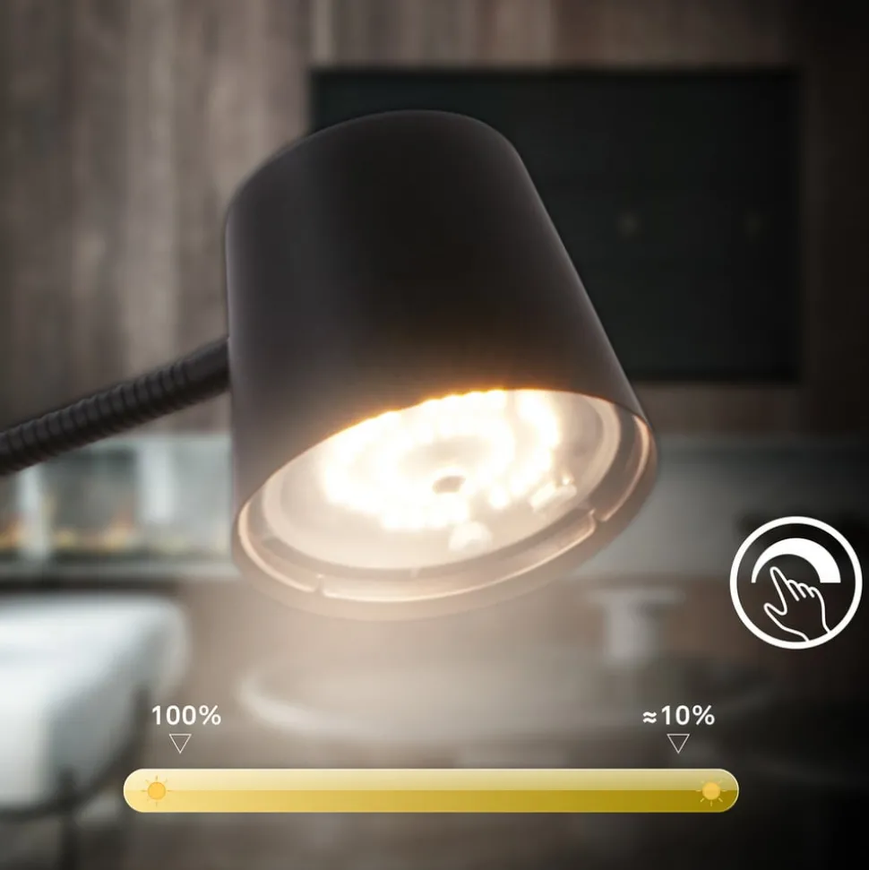Cielo LED-gulvlampe, sort, touchdæmper, USB-kabel