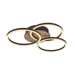 Circle LED-loftlampe 3 lysk fjernbetjening træ