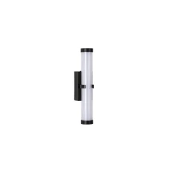 Clamp LED-væglampe, sort/hvidt stål, glas, IP44