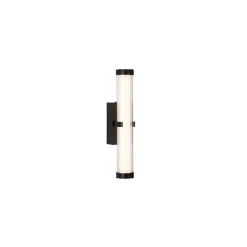 Clamp LED-væglampe, sort/hvidt stål, glas, IP44