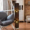 Clarke gulvlampe, sort/guld blad, højde 118 cm, stof