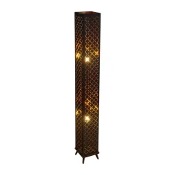 Clarke gulvlampe, sort/guld blad, højde 118 cm, stof