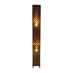 Clarke gulvlampe, sort/guld blad, højde 118 cm, stof