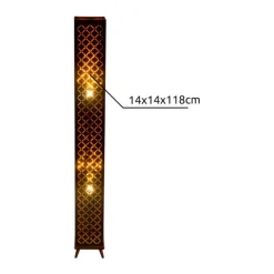 Clarke gulvlampe, sort/guld blad, højde 118 cm, stof