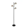 Classy 3 lyskilder gulvlampe, røget glas