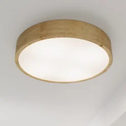 Cleo loftlampe, Ø 48 cm, 4 lyskilder, egetræ, E27