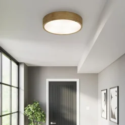 Cleo loftlampe, Ø 48 cm, 4 lyskilder, egetræ, E27