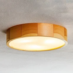 Cleo loftlampe, Ø 37,5 cm, 3 lyskilder, fyrretræ, E27