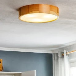 Cleo loftlampe, Ø 37,5 cm, 3 lyskilder, fyrretræ, E27