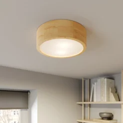 Cleo loftlampe, Ø 27,5 cm, 2 lyskilder, fyrretræ, E27
