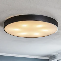 Cleo loftlampe med glasdiffusor, sort, Ø 78 cm