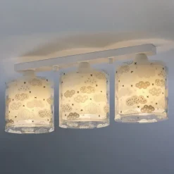 Clouds loftslampe til børneværelset 3-lys grå