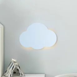 Cloud væglampe, blå, stål, indirekte lys, 38 x 27 cm