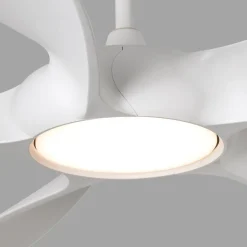 Cocos L loftventilator med LED-lampe, DC, hvid