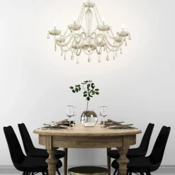 Cognacfarvet lysekrone Basilano af glas