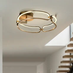 Colette LED-loftslampe, tre pærer, rosaguld