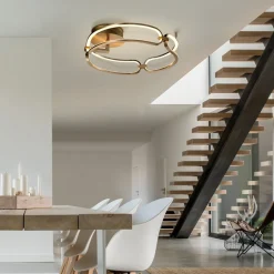 Colette LED-loftslampe, tre pærer, rosaguld