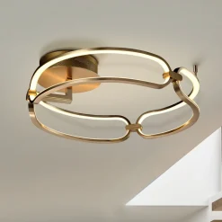 Colette LED-loftslampe, tre pærer, rosaguld