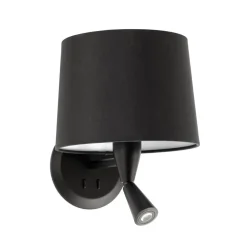 Conga væglampe med LED-læselampe, sort