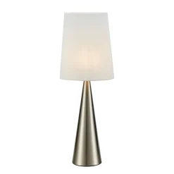 Conus bordlampe med offwhite skærm, nikkel