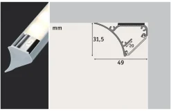 Corner Profil 1m til LED-Stripe