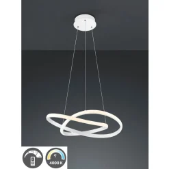 Course LED-pendel, mat hvid, 4.000 K, Ø 60 cm, metal