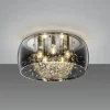 Crystel loftslampe af glas, krom, Ø 50 cm