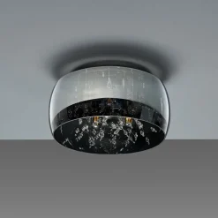 Crystel loftslampe af glas, krom, Ø 34 cm