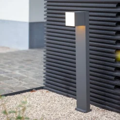 Cuba LED-gadelampe, 1 lyskilde, antracit, 3.000 K