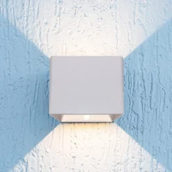 Cube LED-væglampe, batteri, magnetisk, hvid
