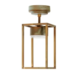 Cubic 3373 LED udendørs loftlampe, messing/opal