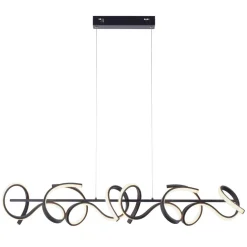 Curls LED-hængelampe, sort, metal, 99 cm lang, dæmpbar