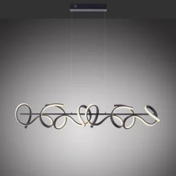 Curls LED-hængelampe, sort, metal, 99 cm lang, dæmpbar