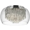 Curva loftlampe af glas med alu-spiraler