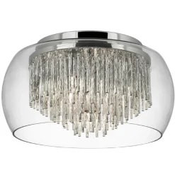 Curva loftlampe af glas med alu-spiraler